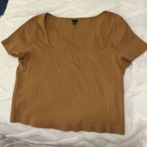 Wild Fable Brown Ribbed Top